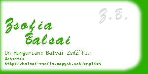 zsofia balsai business card